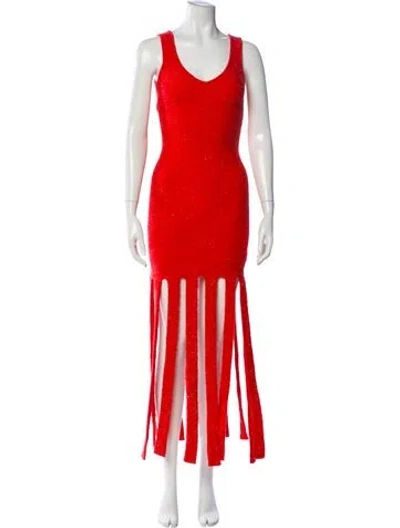 Pre-owned Simon Miller Scoop Neck Long Dress In Red