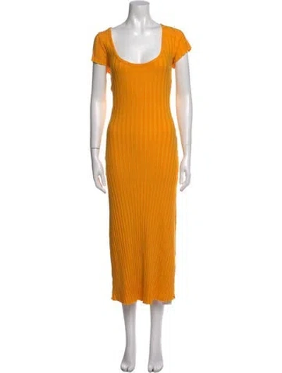 Pre-owned Simon Miller Scoop Neck Long Dress In Yellow