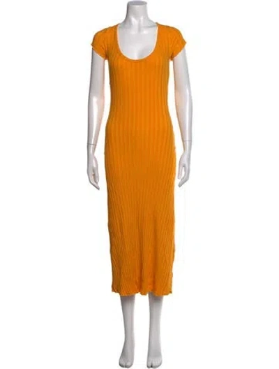 Pre-owned Simon Miller Scoop Neck Long Dress In Yellow