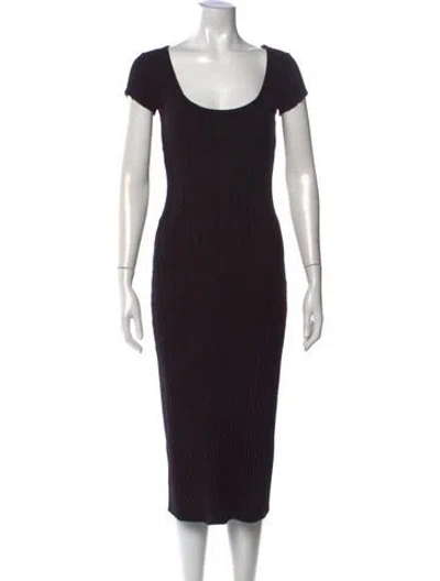 Pre-owned Simon Miller Scoop Neck Midi Length Dress In Black