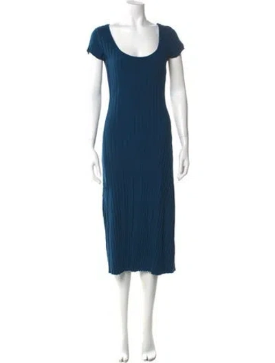 Pre-owned Simon Miller Scoop Neck Midi Length Dress In Blue