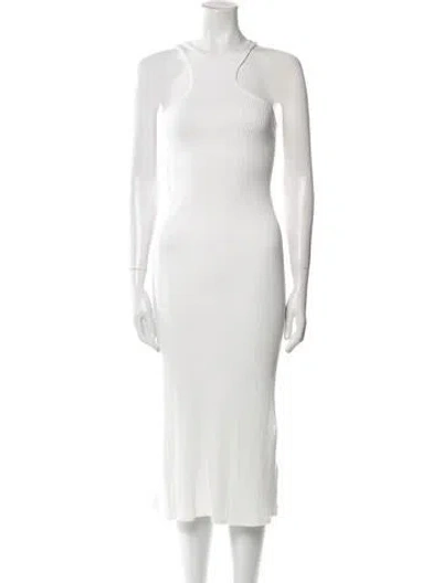 Pre-owned Simon Miller Scoop Neck Midi Length Dress In White