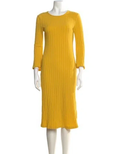 Pre-owned Simon Miller Scoop Neck Midi Length Dress In Yellow