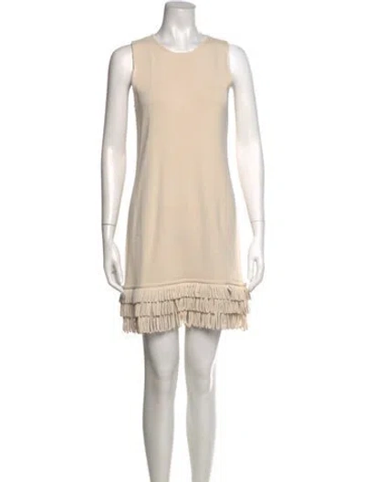 Pre-owned Simon Miller Scoop Neck Mini Dress In Neutral