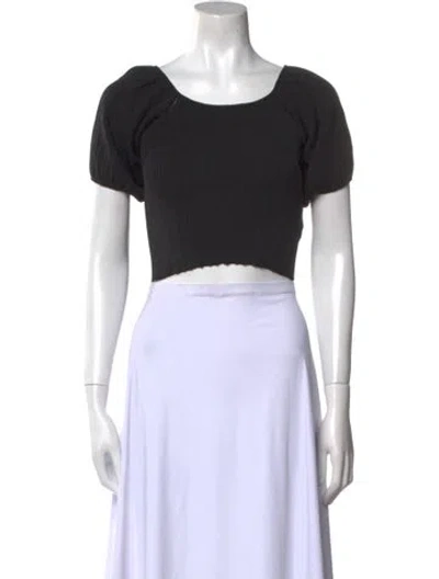 Pre-owned Simon Miller Scoop Neck Short Sleeve Crop Top In Black