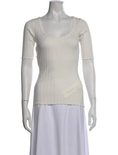 Pre-owned Simon Miller Scoop Neck Short Sleeve Top In Gray