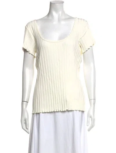 Pre-owned Simon Miller Scoop Neck Short Sleeve Top In Neutrals