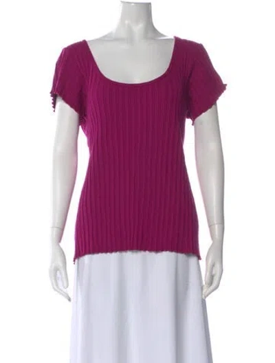 Pre-owned Simon Miller Scoop Neck Short Sleeve Top In Purple