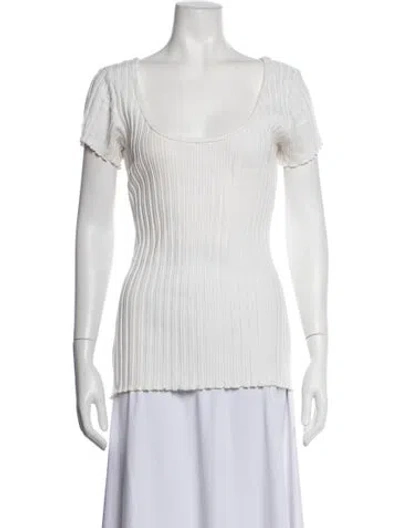 Pre-owned Simon Miller Scoop Neck Short Sleeve T-shirt In Neutrals