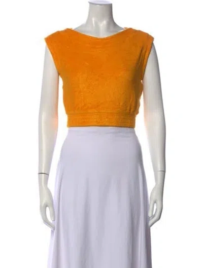 Pre-owned Simon Miller Scoop Neck Sleeveless Crop Top W/ Tags In Orange