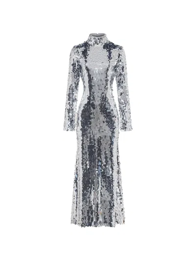 Simon Miller Sculpty Sequin-embellished Maxi Dress In Silver