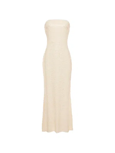 Simon Miller Sculpty Sequin-embellished Strapless Maxi Dress In Neutral