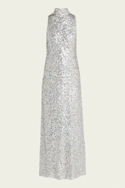 Simon Miller Sculpty Sleeveless Sequin Dress In Iridescent In Gray
