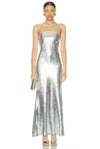Simon Miller Sculpty Strapless Sequin Dress In Satellite Silver