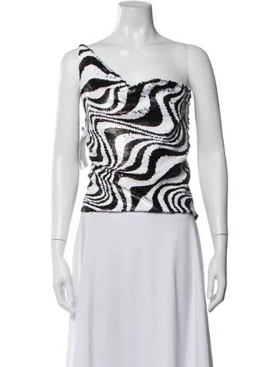 Pre-owned Simon Miller Sequin Animal Print Top In White