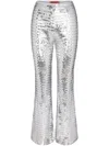 Simon Miller Robo Sequined High-rise Wide-leg Pants In Silver