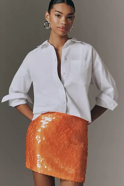 Simon Miller Sequin Mini Skirt In Orange