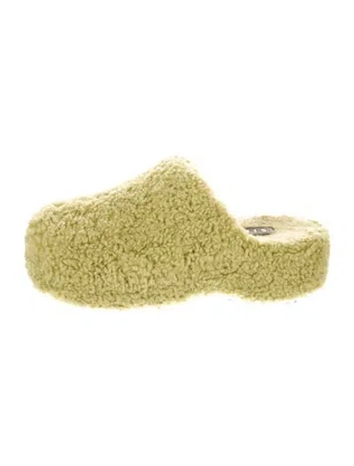 Pre-owned Simon Miller Shearling Mules In Green