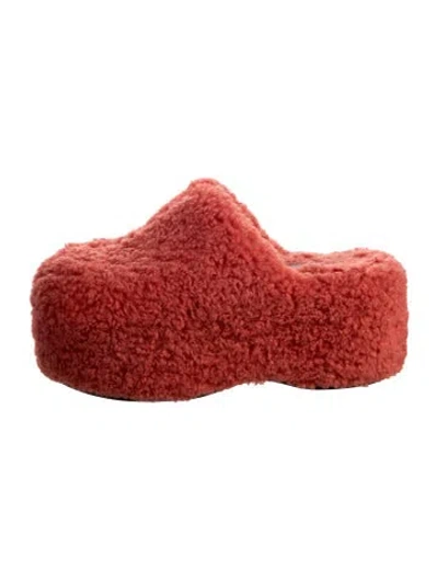 Pre-owned Simon Miller Shearling Mules In Red
