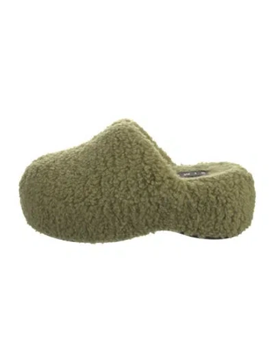 Pre-owned Simon Miller Shearling Slides In Green