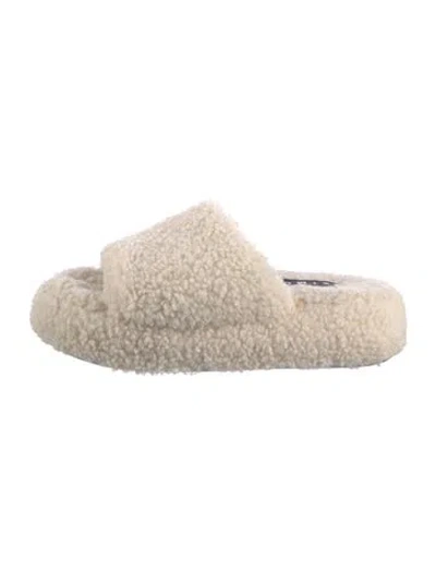 Pre-owned Simon Miller Shearling Slides In Neutral