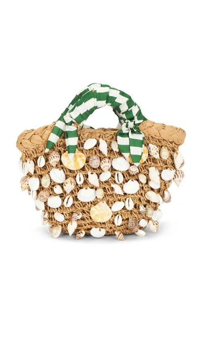 Simon Miller Shelly Bag In Natural & Green Stripe