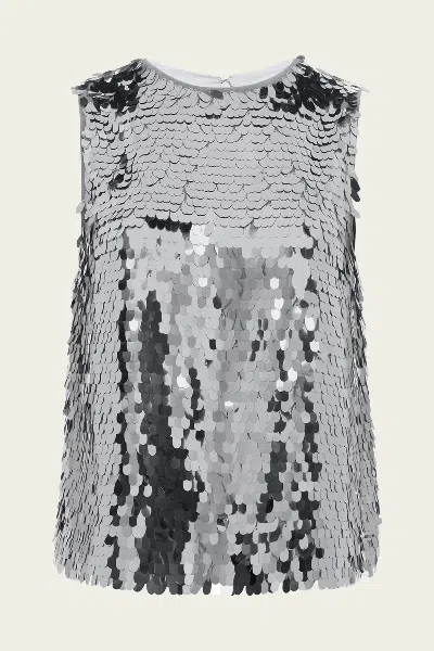 Simon Miller Shirley Sequin Top In Satellite Silver In Gray