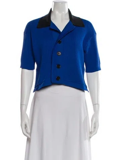 Pre-owned Simon Miller Short Sleeve Button-up Top In Blue