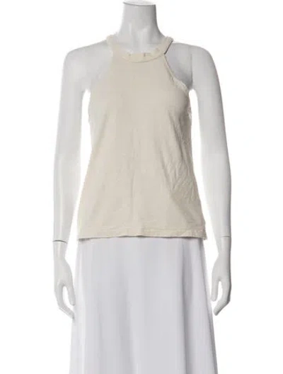 Pre-owned Simon Miller Silk Halterneck Top In White