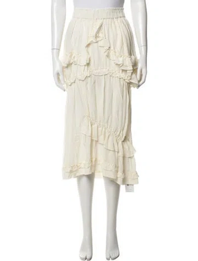 Pre-owned Simon Miller Silk Midi Length Skirt In Neutral