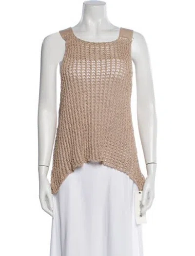 Pre-owned Simon Miller Silk Square Neckline Top In Neutrals