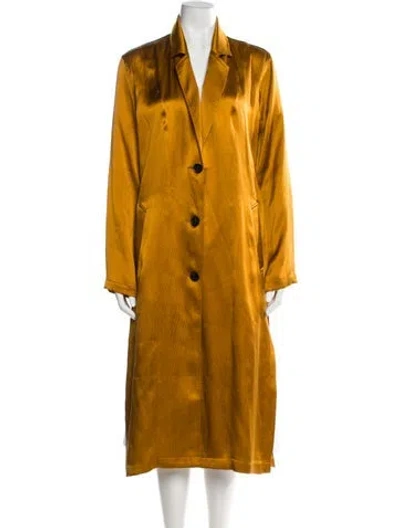 Pre-owned Simon Miller Silk Trench Coat In Yellow