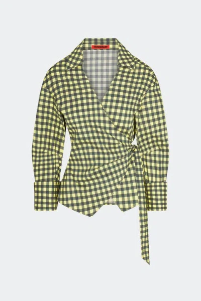 Simon Miller Simonmiller Anya Poplin Wrap Top In Pattern
