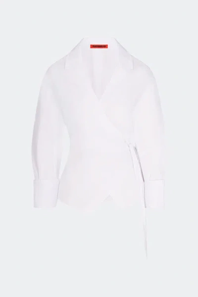 Simon Miller Simonmiller Anya Poplin Wrap Top In White