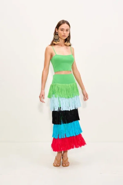 Simon Miller Simonmiller Dio Fringe Knit Skirt In Multi