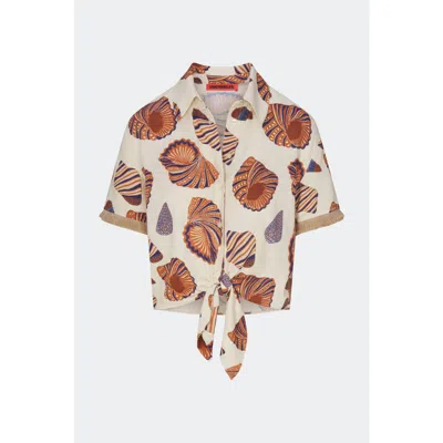 Simon Miller Simonmiller Eva Linen Fringe Tie Top In Multi