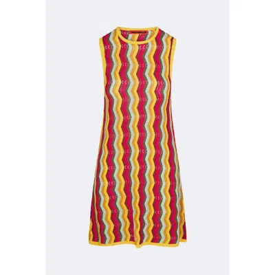 Simon Miller Hazel Zigzag-knit Sleeveless Mini Dress In Multi