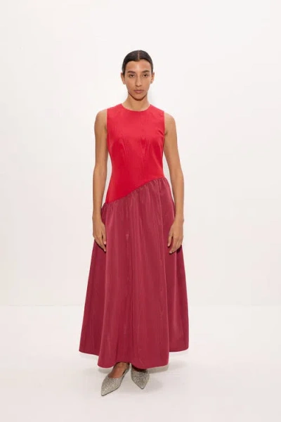 Simon Miller Simonmiller Laurel Moire Midi Dress In Red