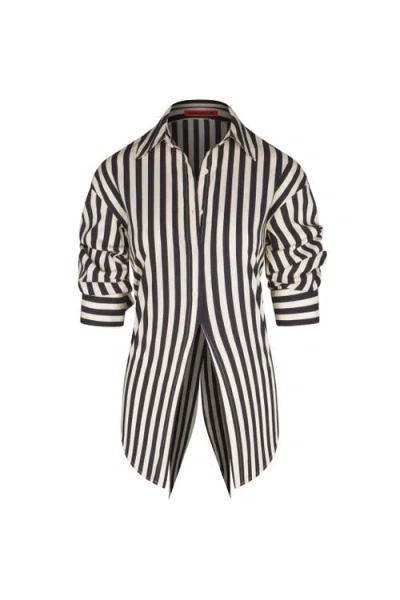 Simon Miller Simonmiller Loch Poplin Tie Back Button Up Shirt In Multi