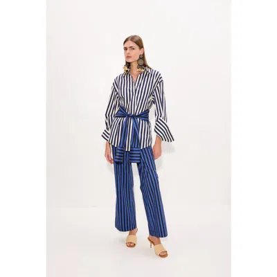 Simon Miller Simonmiller Pia Poplin Straight Leg Pant In Multi