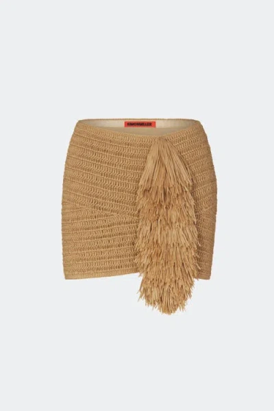 Simon Miller Simonmiller Pom Pom Crochet Mini Skirt In Brown