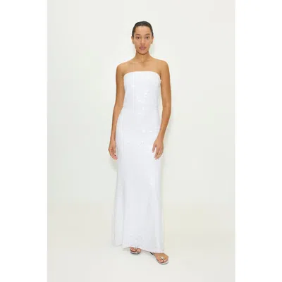 Simon Miller Sculpty Strapless Sequin Dress In White