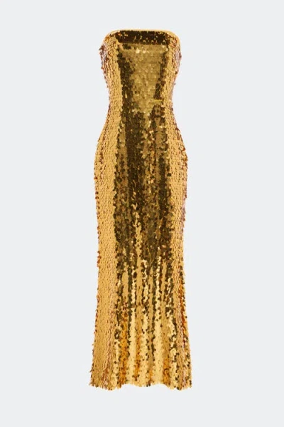 Simon Miller Simonmiller Sculpty Strapless Teardrop Sequin Dress In Brown