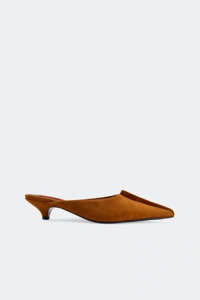 Simon Miller Simonmiller Suede Arrow Mule In Sepia Brown