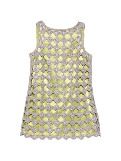 Simon Miller Sina Crochet Mini Dress In Green