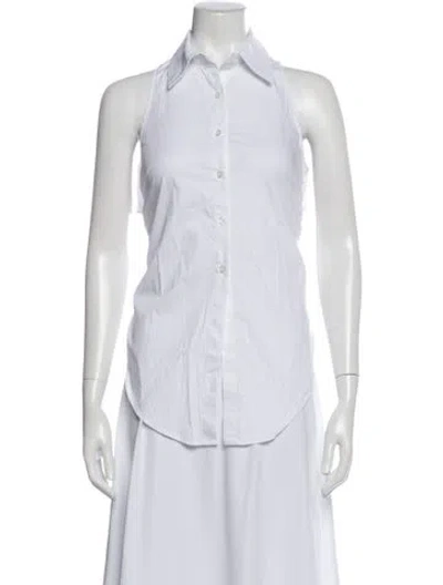 Pre-owned Simon Miller Sleeveless Button-up Top In White