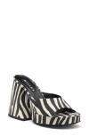 Simon Miller Slice Zebra Platform Mule Sandals In Zebra Trip