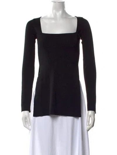 Pre-owned Simon Miller Square Neckline Long Sleeve Top In Black