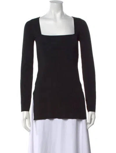 Pre-owned Simon Miller Square Neckline Long Sleeve Top In Black