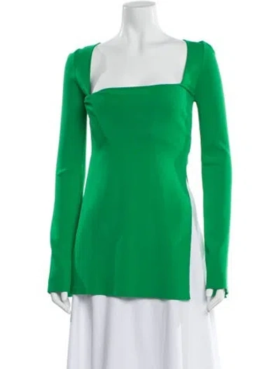 Pre-owned Simon Miller Square Neckline Long Sleeve Top In Green